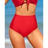 Tempt Me Women Retro High Waisted Bikini Bottoms Tummy Control Swimsuit Bottoms(Red 1)