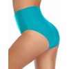 Tempt Me Women Retro High Waisted Bikini Bottoms Tummy Control Swimsuit Bottoms(Turquoise)