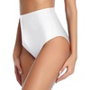 Tempt Me Women Retro High Waisted Bikini Bottoms Tummy Control Swimsuit Bottoms(White)