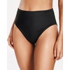 Tempt Me Womens High Cut High Waisted Bikini Bottoms Tummy Control Bathing Suit Bottoms Swim Bottom Swimsuit Bottom(Black)