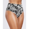 Tempt Me Womens High Cut High Waisted Bikini Bottoms Tummy Control Bathing Suit Bottoms Swim Bottom Swimsuit Bottom(Black Floral)