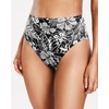 Tempt Me Womens High Cut High Waisted Bikini Bottoms Tummy Control Bathing Suit Bottoms Swim Bottom Swimsuit Bottom(Black Floral)