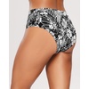 Tempt Me Womens High Cut High Waisted Bikini Bottoms Tummy Control Bathing Suit Bottoms Swim Bottom Swimsuit Bottom(Black Floral)