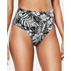 Tempt Me Womens High Cut High Waisted Bikini Bottoms Tummy Control Bathing Suit Bottoms Swim Bottom Swimsuit Bottom(Black Floral)