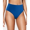 Tempt Me Womens High Cut High Waisted Bikini Bottoms Tummy Control Bathing Suit Bottoms Swim Bottom Swimsuit Bottom(Blue a)