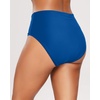 Tempt Me Womens High Cut High Waisted Bikini Bottoms Tummy Control Bathing Suit Bottoms Swim Bottom Swimsuit Bottom(Blue a)