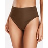 Tempt Me Womens High Cut High Waisted Bikini Bottoms Tummy Control Bathing Suit Bottoms Swim Bottom Swimsuit Bottom(Brown)