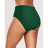 Tempt Me Womens High Cut High Waisted Bikini Bottoms Tummy Control Bathing Suit Bottoms Swim Bottom Swimsuit Bottom(Green 1)
