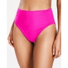 Tempt Me Womens High Cut High Waisted Bikini Bottoms Tummy Control Bathing Suit Bottoms Swim Bottom Swimsuit Bottom(Hot Pink)