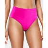 Tempt Me Womens High Cut High Waisted Bikini Bottoms Tummy Control Bathing Suit Bottoms Swim Bottom Swimsuit Bottom(Hot Pink)