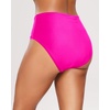 Tempt Me Womens High Cut High Waisted Bikini Bottoms Tummy Control Bathing Suit Bottoms Swim Bottom Swimsuit Bottom(Hot Pink)