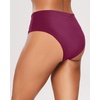 Tempt Me Womens High Cut High Waisted Bikini Bottoms Tummy Control Bathing Suit Bottoms Swim Bottom Swimsuit Bottom(Maroon)