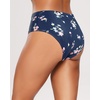Tempt Me Womens High Cut High Waisted Bikini Bottoms Tummy Control Bathing Suit Bottoms Swim Bottom Swimsuit Bottom(Navy Floral)