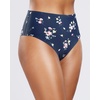 Tempt Me Womens High Cut High Waisted Bikini Bottoms Tummy Control Bathing Suit Bottoms Swim Bottom Swimsuit Bottom(Navy Floral)