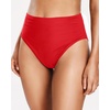 Tempt Me Womens High Cut High Waisted Bikini Bottoms Tummy Control Bathing Suit Bottoms Swim Bottom Swimsuit Bottom(Red)
