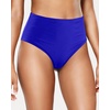 Tempt Me Womens High Cut High Waisted Bikini Bottoms Tummy Control Bathing Suit Bottoms Swim Bottom Swimsuit Bottom(Royal Blue)