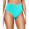 Tempt Me Womens High Cut High Waisted Bikini Bottoms Tummy Control Bathing Suit Bottoms Swim Bottom Swimsuit Bottom(Sage Green)