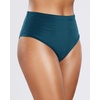 Tempt Me Womens High Cut High Waisted Bikini Bottoms Tummy Control Bathing Suit Bottoms Swim Bottom Swimsuit Bottom(Teal)