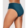 Tempt Me Womens High Cut High Waisted Bikini Bottoms Tummy Control Bathing Suit Bottoms Swim Bottom Swimsuit Bottom(Teal)