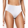 Tempt Me Womens High Cut High Waisted Bikini Bottoms Tummy Control Bathing Suit Bottoms Swim Bottom Swimsuit Bottom(White)
