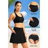 Tempt Me Women’s High Waisted Swim Skirt with Side Pocket Swim Skorts Tummy Control Swim Bottoms with Built-in Brief(Black 1)