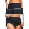 Tempt Me Women’s High Waisted Swim Skirt with Side Pocket Swim Skorts Tummy Control Swim Bottoms with Built-in Brief(Black 1)