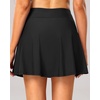 Tempt Me Women’s High Waisted Swim Skirt with Side Pocket Swim Skorts Tummy Control Swim Bottoms with Built-in Brief(Black 1)