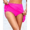 Tempt Me Women’s High Waisted Swim Skirt with Side Pocket Swim Skorts Tummy Control Swim Bottoms with Built-in Brief(Hot Pink)