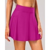 Tempt Me Women’s High Waisted Swim Skirt with Side Pocket Swim Skorts Tummy Control Swim Bottoms with Built-in Brief(Pink Purple)