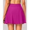 Tempt Me Women’s High Waisted Swim Skirt with Side Pocket Swim Skorts Tummy Control Swim Bottoms with Built-in Brief(Pink Purple)