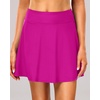 Tempt Me Women’s High Waisted Swim Skirt with Side Pocket Swim Skorts Tummy Control Swim Bottoms with Built-in Brief(Pink Purple)
