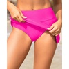 Tempt Me Women’s High Waisted Swim Skirt with Zipper Pockets, Athletic Bikini Skirt Bottoms in Black, Medium(Solid Hot Pink)