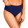 Tempt Me Mid Waist Bikini Bottoms-Full Coverage Bathing Suit Bottom with Pockets(Navy Blue)