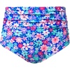 Tempt Me Women High Waisted Bikini Bottom Retro Ruched Swim Bottom Shirred Tankinis Brief(Blue Flower)