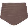 Tempt Me Women High Waisted Bikini Bottom Retro Ruched Swim Bottom Shirred Tankinis Brief(Coffee Brown)