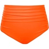 Tempt Me Women High Waisted Bikini Bottom Retro Ruched Swim Bottom Shirred Tankinis Brief(Orange)