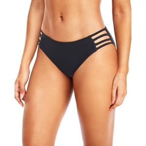 Tempt Me Women Bikini Bottom Full Coverage Bathing Suit Bottoms Swimsuit Bottom(Black)