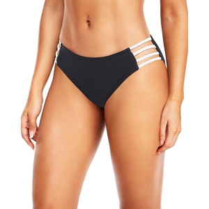 Tempt Me Women Bikini Bottom Full Coverage Bathing Suit Bottoms Swimsuit Bottom(Black and White)