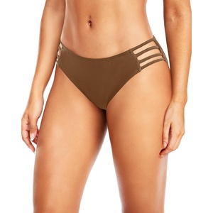 Tempt Me Women Bikini Bottom Full Coverage Bathing Suit Bottoms Swimsuit Bottom(Brown)