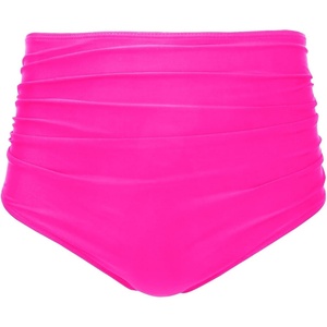 Tempt Me Women High Waisted Bikini Bottom Retro Ruched Swim Bottom Shirred Tankinis Brief(Pink)