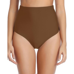 Tempt Me Women Retro High Waisted Bikini Bottoms Tummy Control Swimsuit Bottoms(Brown)