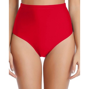 Tempt Me Women Retro High Waisted Bikini Bottoms Tummy Control Swimsuit Bottoms(Red 1)