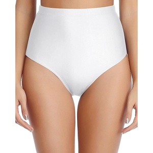 Tempt Me Women Retro High Waisted Bikini Bottoms Tummy Control Swimsuit Bottoms(White)