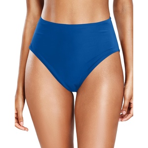 Tempt Me Womens High Cut High Waisted Bikini Bottoms Tummy Control Bathing Suit Bottoms Swim Bottom Swimsuit Bottom(Blue a)