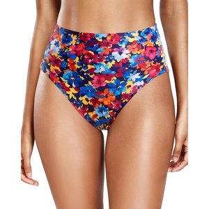 Tempt Me Womens High Cut High Waisted Bikini Bottoms Tummy Control Bathing Suit Bottoms Swim Bottom Swimsuit Bottom(Colorful Floral)