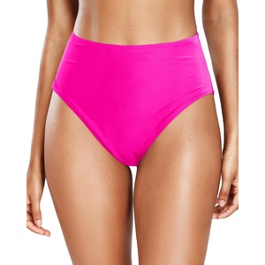 Tempt Me Womens High Cut High Waisted Bikini Bottoms Tummy Control Bathing Suit Bottoms Swim Bottom Swimsuit Bottom(Hot Pink)