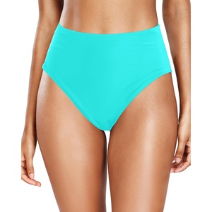Tempt Me Womens High Cut High Waisted Bikini Bottoms Tummy Control Bathing Suit Bottoms Swim Bottom Swimsuit Bottom(Sage Green)