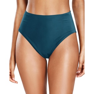 Tempt Me Womens High Cut High Waisted Bikini Bottoms Tummy Control Bathing Suit Bottoms Swim Bottom Swimsuit Bottom(Teal)
