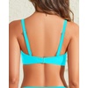 Bandeau Bikini Tops for Women – Strapless Swim Top Only Twist Front Bathing Suit Tops(Aqua)