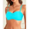 Bandeau Bikini Tops for Women – Strapless Swim Top Only Twist Front Bathing Suit Tops(Aqua)